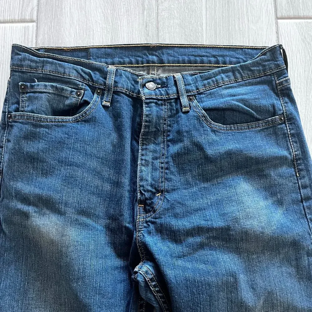 Levi's 505 Men's 36x30 Regular Fit Straight Leg Blue Denim Jeans Pants Classic